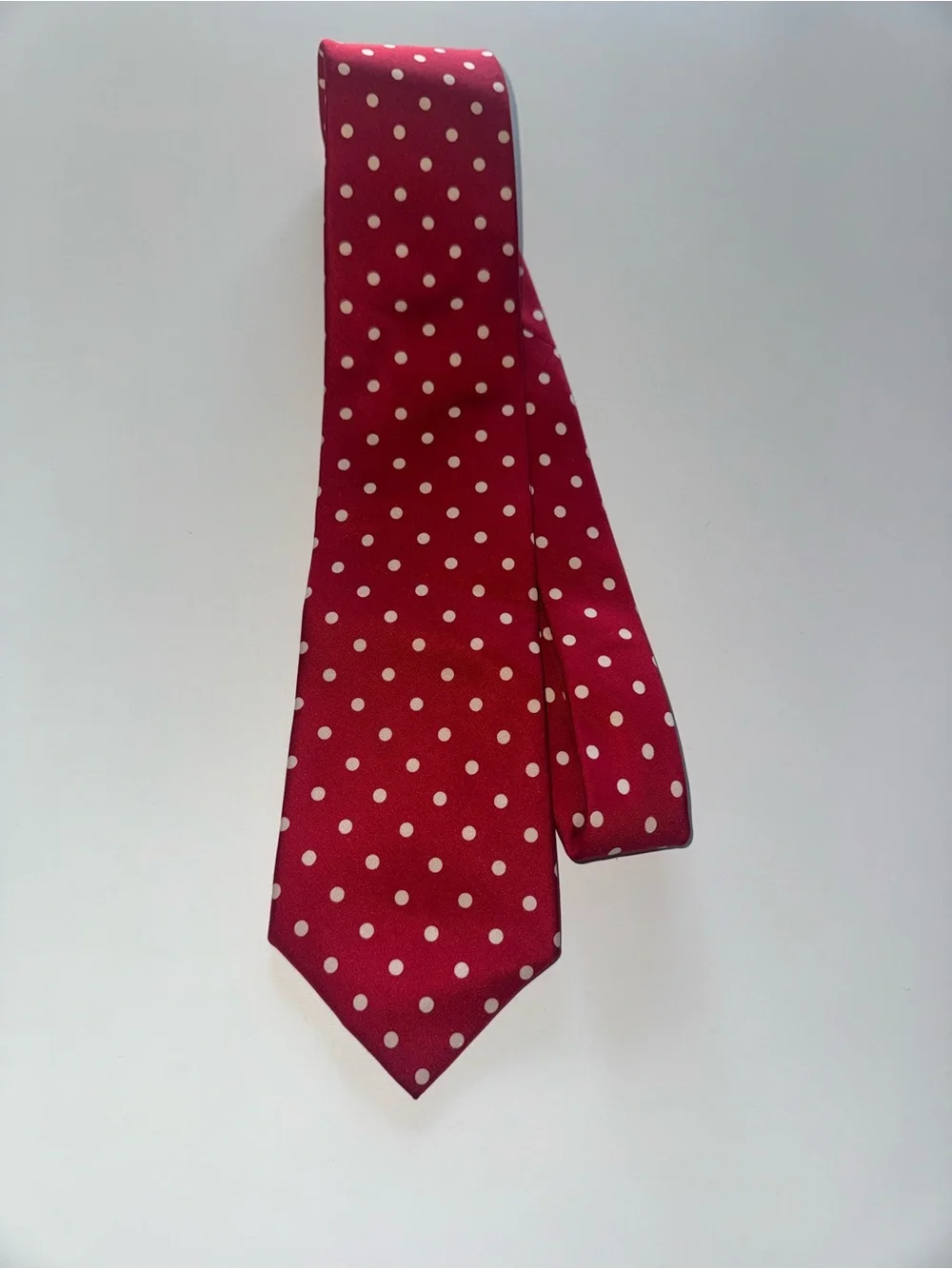 Vintage Burberry’s of London Red Polka Dot Necktie Equestrian Knight Logo